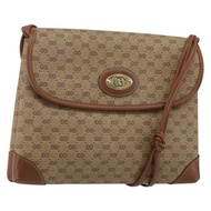 GUCCI Micro GG Supreme 單肩包 PVC 米色 金色 正品 143206