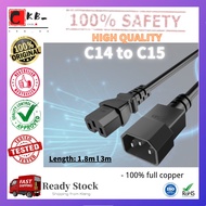 🔥Ready Stock🔥High Quality c14 to C15 Power Cord l Copper Size: 1.0mm & 1.5mm l C14 - C15 Power Cord