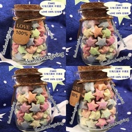 幸運星套裝 ( 約68粒 Rose 🌹玫瑰花圖案幸運星+ LOVE 100% 玻璃樽) 星星 DIY 精品 摺紙星星 Rose Flower 示愛 祝福 Bottle 情侶禮物 Lucky Star 