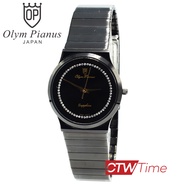 O.P (Olym Pianus) นาฬิกาข้อมือ สายสแตนเลส รุ่น 65193-634 ( สีดำ / หน้าปัดดำ)