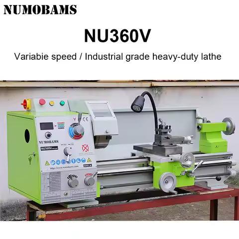 NUMOBAMS NU360V/NU360 1500W AC Motor MT3 Spindle 700mm Hardened Guide Way Thread Making Metal Lathe 