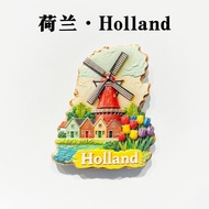 European Dutch Windmill Dwellings Tulip Scenery Refrigerator Magnets 3D Resin Handmade Refrigerator 