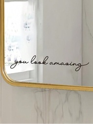 1個家裝貼紙,“你看起來很棒”貼紙,鏡子,浴室pvc牆貼