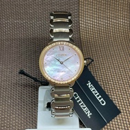 Citizen Eco-Drive EM0924-85Y Two Tone Rose Gold Pink Mother of Pearl Lady Watch