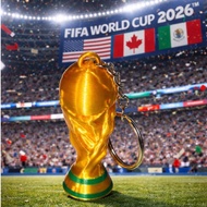 GANTUNGAN World Cup 2026 Mini Trophy Keychain Premium Ball SouvenirKeychain