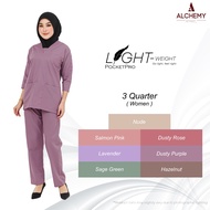 3 Quarter Sleeve Women Scrub Suit Lightweight PocketPro - Set (Shirt + Pants)