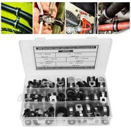 torachel1-PH 52Pcs Stainless Steel Rubber Sleeve Cable Clamp Assortment Kit for Electric Wire Manage