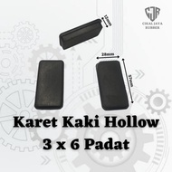 Karet Kaki Hollow 3x6 Padat Alas Kaki Meja Kursi Rak Besi Gondola