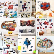 JURAGAN WALL STICKER CARTOON SPIDERMAN MCQUEEN AVENGER ONE PIACE BATMAN WALL STICKER