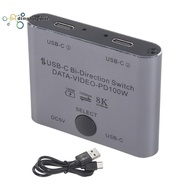 Bi Directional USB C Switch Splitter 8K USB C Switcher KVM 8K 60Hz 4K 144Hz Video for Multiple Sourc