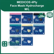 MEDICOS 4PLY Hydrocharge Surgical Face Mask Slim Fit (M/L)(50 pieces)