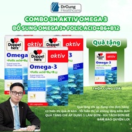 [COMBO 3 BOXES] Doppelherz Omega 3 Fish Oil - Omega 3 Supplement, Folic Acid, Maintain Heart Health 