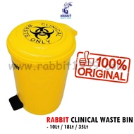 RABBIT CLINICAL WASTE BIN - 35Lt - clinical waste pedal bin / antimicrobial pedal dustbin / tong sampah klinikal / clinical waste bin 18 Liter / / clinical pedal bin/ plastic clinical waste bin 35 Liter / clinical waste bin with pedal