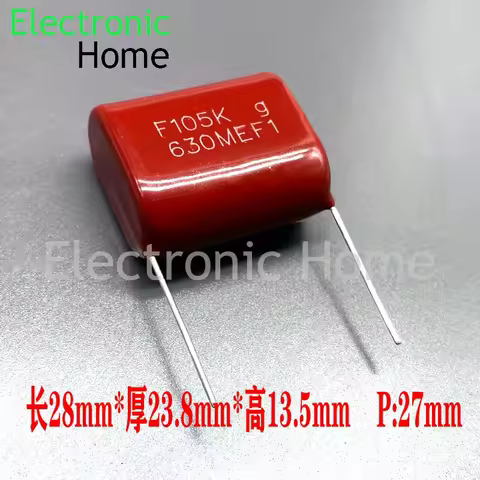 20PCS/LOT MPP CBB81 CBB metalization 105 1uf 1.0uf 630v 2J thin film capacitor 630V105K 28x23.8x13.5
