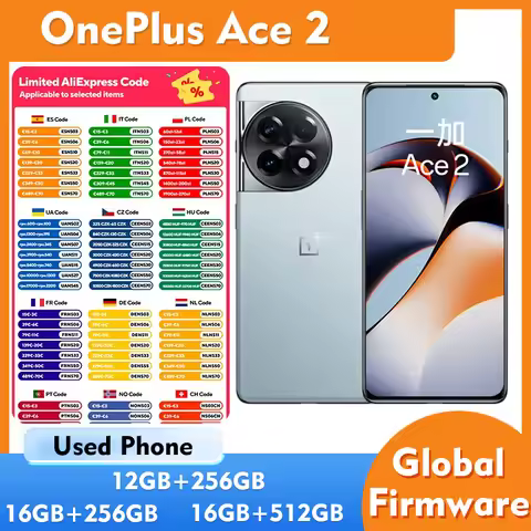 OnePlus ACE 2 Global 256GB 512GB ROM 5G Smartphone 6.74 Inches 50MP Triple Camera 3D AMOLED used pho