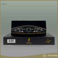 Songkok Premium HAJI ALAY BORDIR SPESIAL AC Tinggi 9 Cm Motif Batik NU Peci Sholat Pria Dewasa Hitam