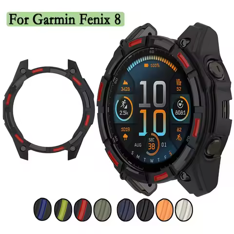 TPU Case For Garmin Fenix 8 43/47/51mm Hollow Watch Cover Decoration Colorful Watch Shell For Garmin