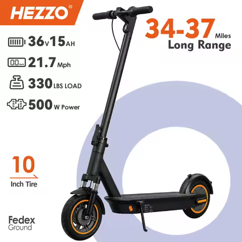 HEZZO Scooter Alu Alloy G30 Adult Foldable Electric Scooter 500W 10Inch 15Ah 50Km Long Range Lithium