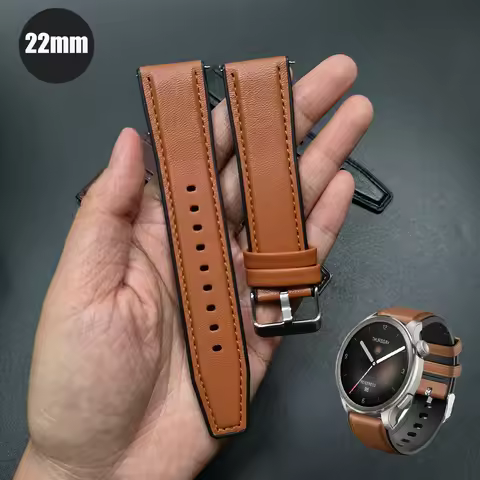 22mm Watch Band Leather Silicone Strap For Amazfit BALANCE Wriststraps For GTR 4 2 3pro/Bip 6/GTR 47