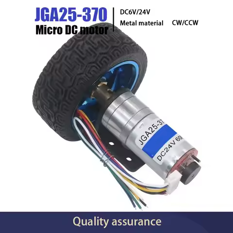 JGA25-370 DC gear motor encoder can measure the speed of steering robot tracking balance car