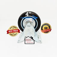 4" INCH RUBBER TROLLEY WHEELS - CASTOR TROLLEY DISPLAY WHEELS