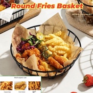 Fries Basket Food Round Tray Fries Holder Sizzling Basket Food Tray Burger Plate