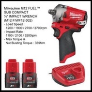 {READY STOCK} {FAST SHIPPING} Milwaukee M12 Fuel 1/2" Stubby Impact Wrench ( M12 FIWF 12-302/M12 FIWF 12-0)