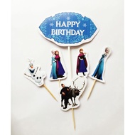 Topper toper decoration skewer cake rice cake tumpeng pudding birthday happy birthday frozen charact