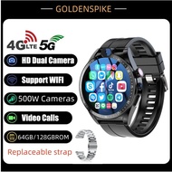 4G Smart Watch 500W Dual Camera Global Call 4G SIM Card with 128GB Storage WIFI GPS Outdoor Sport Android Wrist Watches for Men