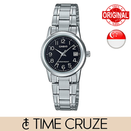 [Time Cruze] Casio LTP-V002 Stainless Steel Black Dial Women Watch LTP-V002D-1BUDF LTP-V002D-1B