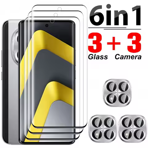6To1 9H Curved Glass For Xiaomi POCO M8 Pro Tempered Glass POCOM8 POCOM8Pro Little M8Pro M 8 5G Glob