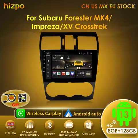 Hizpo 9 Inch CarPlay Car Radio For Subaru Forester MK4 Impreza XV Crosstrek 2012-2015 Android Multim