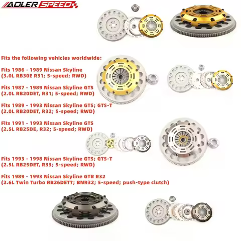 ADLERSPEED Racin/Sprung Clutch Single/Twin/Triple Disc CLUTCH KIT For Nissan Skyline GTS/GTR R32 RB3