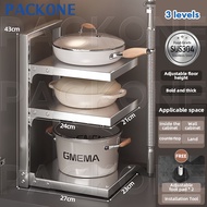PACKONE Stainless Steel Pot Rack Adjustable Pot and Pan Rack