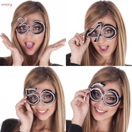 MERY Birthday Number Rhinestone Glasses, Number Design Funny Party Sunglasses, Celebration Decoratio