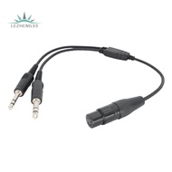XLR to GA Dual Plug 5 Pin Aviation Headset Connector Male to Female Aviation Earphone Wire for Aviat