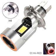 Bostar H4 ba20d xe máy mắt thiên thần Đèn Pha Led H6 Xe tay ga xe mô tô ánh sáng bóng đèn DRL 12V-80