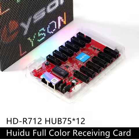 HuiDu HD-R712 Full Color Receiving Card 12 X HUB75E Ports Work With HD-T901 HD-C16L HD-A3L HD-VP210 