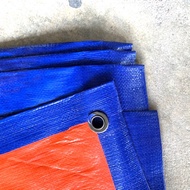 Plastic Canvas Kain Canopy/ Plastic Biru Kanvas Kanopi  - CAMPING (Blue white &amp; Blue Orange)