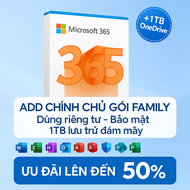 Phần mềm Microsoft 365 (Add gói Family) Dùng được nhều thiết bị