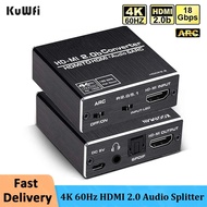 4K 60Hz HDMI 2.0 Audio Splitter 5.1 ARC HDMI Audio Extractor HDCP 2.2 HDR10 Audio Converter 4K HD-MI