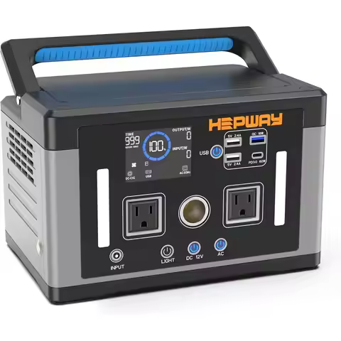 Portable Power Station 700W, 577Wh Battery r Generator, Power Bank 110V/ Surge 1000W e Sine Wave 2 A