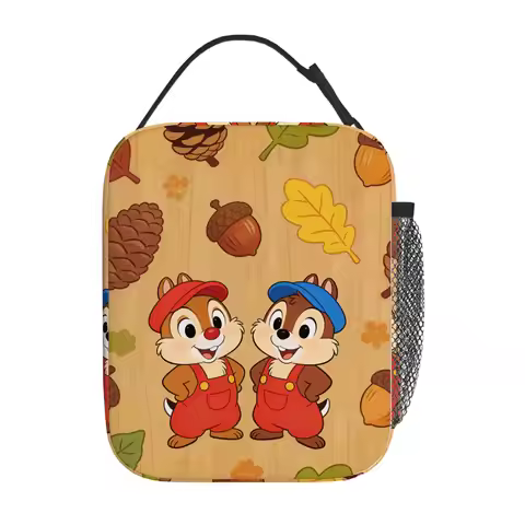 1pc Chip & Dale theme cute lunch bag, suitable for casual daily application, commuter lunch bag, gif