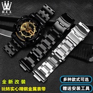 Suitable for casio casio GA-110GB/100/120 GA-700 Watch Black Samurai Modified Stainless Steel Watch Strap