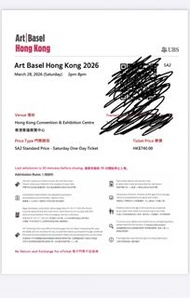 Art Basel Hong Kong 2026 - Saturday Ticket
