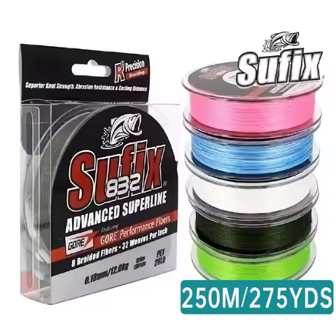 Sufix 832 sufix braid x8 stand Fishing Line - Length:250m/275m, Size:30-86lb PE Power linha multifil