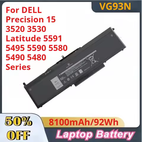 11.4V 8100mAh VG93N Battery For DELL Precision 15 3520 3530 Latitude 5591 5495 5590 5580 5490 5480 S
