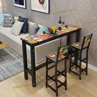【好康免運】小吧檯桌家用簡約創意客廳北歐風格高腳餐桌椅組合咖啡桌