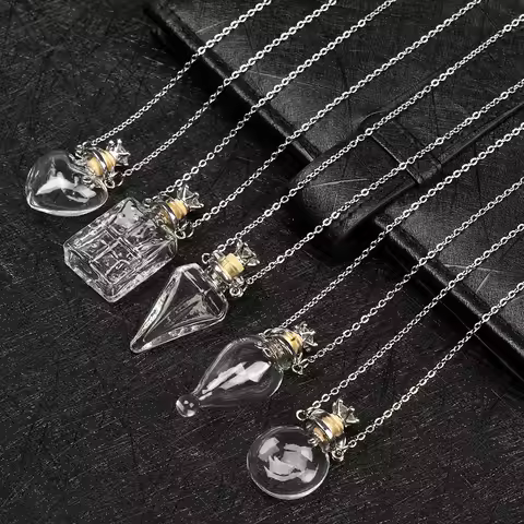Glaze Vial Necklace Essential Oil Pendant Memorial Perfume Necklace Openable Make Wishes Water Drop