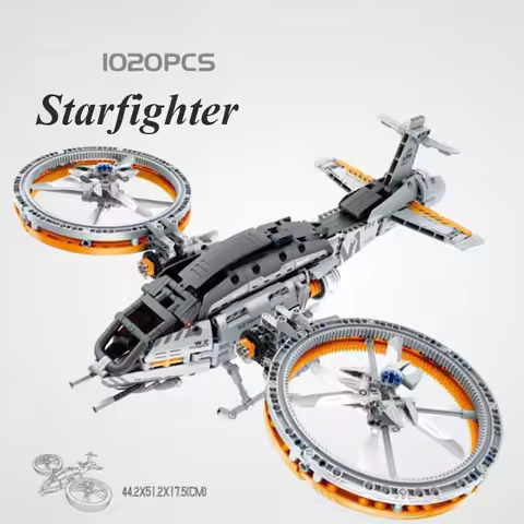 1020PCS+Space Series Starfighter Interstellar Warship Model Building Block Universe Flight City Bric
